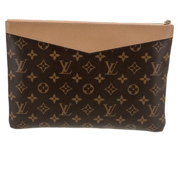 Louis Vuitton Brown and Tan Monogram Pouch - Picture 1 of 5